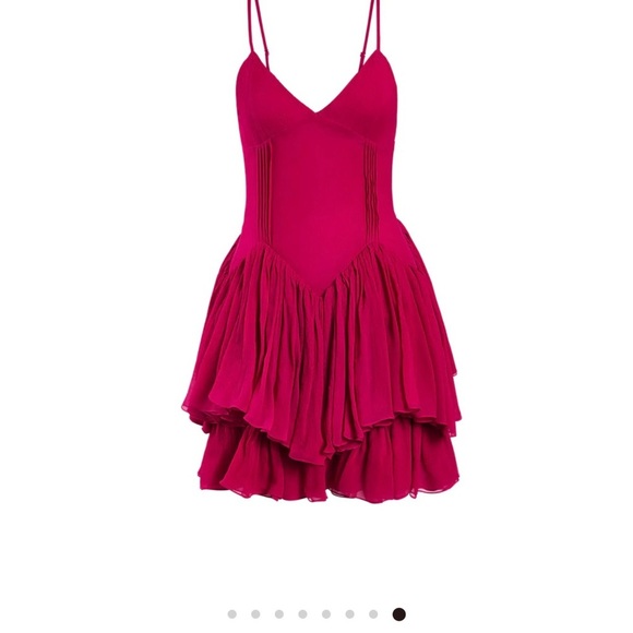 Raspberry Seville Ines Ruffle Mini Dress - Picture 3 of 14